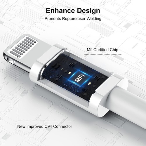Wholesale USB C PD Fast Charging Cable Sync & Charge for iPhone 14 13 12 11 pro - Picture 2 of 15