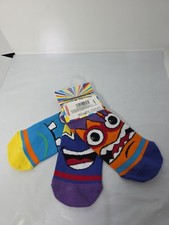 3 Socks For Kids Mash Trio Mismatch Monster Halloween US 13.5-8 Boys Oddsocks