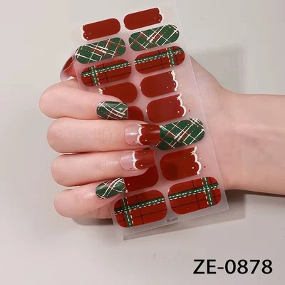 Nail Art Stickers Self Adhesive Christmas Nail Polish Wraps Full Cover (ZE0878)