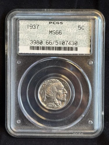 1937 BUFFALO NICKEL PCGS MS66 5c