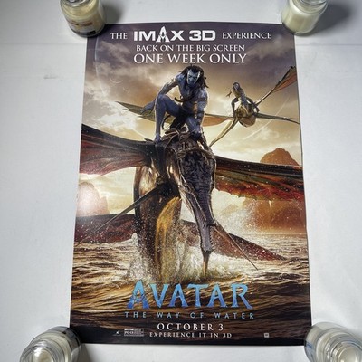Avatar The Way Of Water /Fire And Ash Double-sided IMAX 3D Movie Poster 19x13