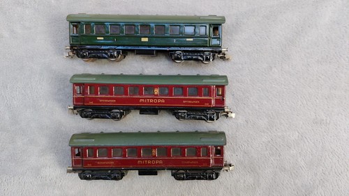 Märklin 00/H0 3 Tinplate Personenwagen 341/342/343 von 1937 Klauenkupplung - Bild 1 von 8