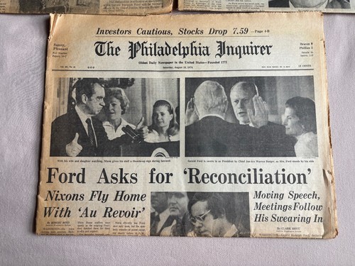 3 Richard Nixon tritt zurück Zeitungen Philadelphia Inquirer Daily Intelligencer - Bild 5 von 5