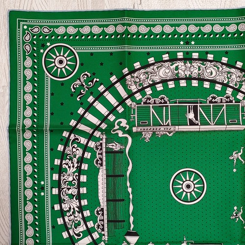 Unused w/box HERMES Carre 55 ALL ABOARD ! Silk Scarf Bandana 55cm Green - Picture 13 of 24