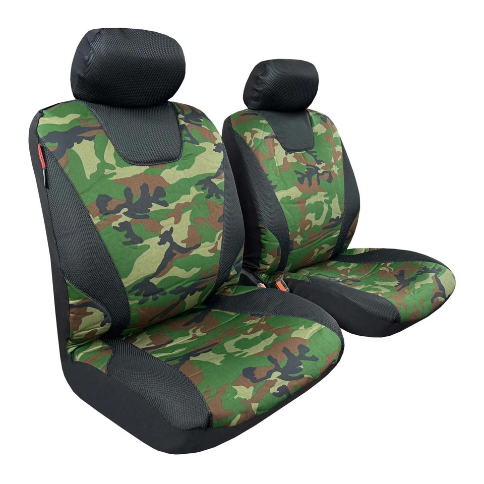 Juego completo de fundas de asiento de auto de malla y camuflaje verde 2009 para Ford F-150 Super Crew Foto 2 de 4