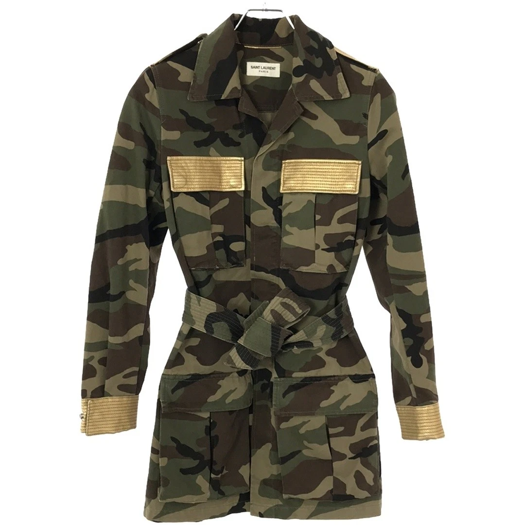 SAINT LAURENT (YSL) SAINT LAURENT PARIS 15SS GIACCA MILITARE MIMETICA KAKI X MULTICOLORE usata MESC 0