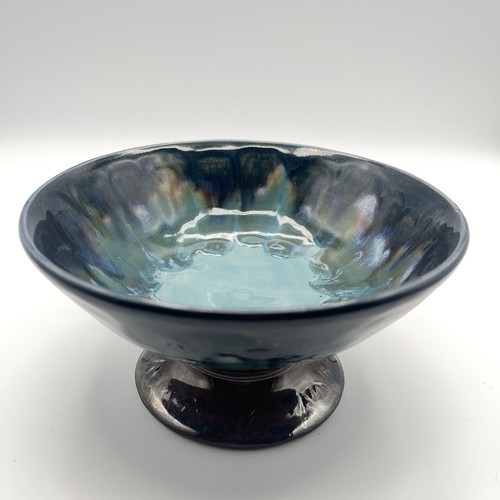 Studio Art Pottery Hand Thrown Bowl Green Brown Drip Glaze - Stamped MPK - Picture 2 of 14