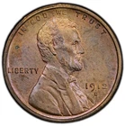 Mint State Toned 1912-S Lincoln Wheat Cent (old rev cleaning), Coin 1c BU UNC
