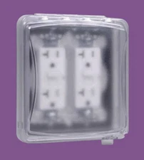 Taymac MM1410C 2-Gang Vertical Weatherproof Receptacle Cover Clear Polycarbonate