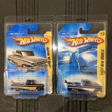 Lot Of 2 Hot Wheels Custom 62 Chevy 2008 New Models Black Orange Blue Nice