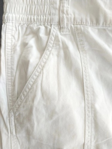H&M Divided M White Cargo Pants Long Tall 35L Vgc UK 14 16 Elasticated Waist - Picture 9 of 11