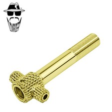 ORIGINAL LOWRIDER Square Twisted Gold Steering Tube 1" Threaded 22.2mm x 5-1/2"