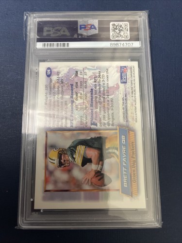 1994 Brett Favre Topps Finest REFRACTOR #124 PSA 8 HOF Menge - Bild 2 von 2