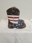 Roper Toddler-Boys' American Flag Inside Zip Western Boot Square Toe 7