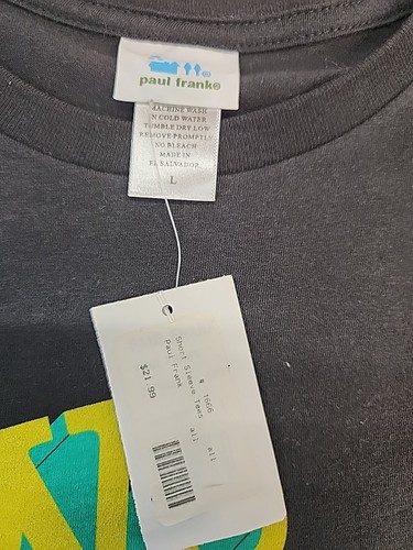 Paul Frank Quote We Are Paul Frank Black T-Shirt Girls Juniors Large - Picture 5 of 6