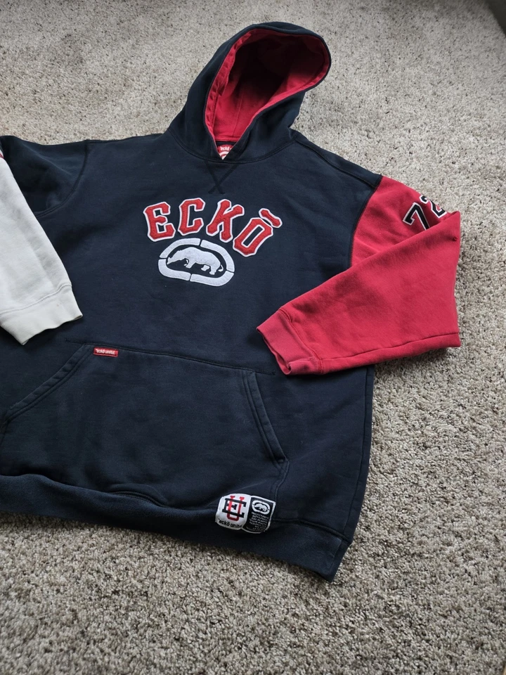 Sudadera con Capucha Ecko UNLTD de Colección Niños XL Negra Roja Rinoceronte Manga Larga Y2K Foto 2 de 4
