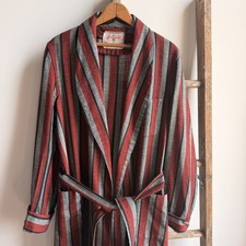VTG 1950s State O Maine Wool Belt Robe Red Stripe Sz 40 Medium Perfect Condition