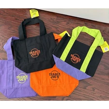NWT Limited Trader Joe's Mini Halloween Canvas Tote Bag set of 4
