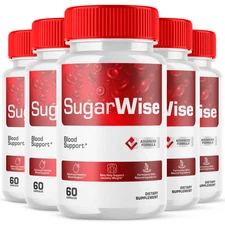 (5 Pack) SugarWise Blood Pills Advanced Support Glycogen Supplement 300 Capsules