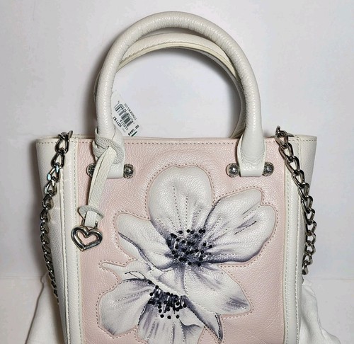BRIGHTON ALECIA TOTE FLOREALE CON PERLINE BIANCO BLUSH PICCOLA TOTE BORSETTA A TRACOLLA $495 - Foto 4 di 18