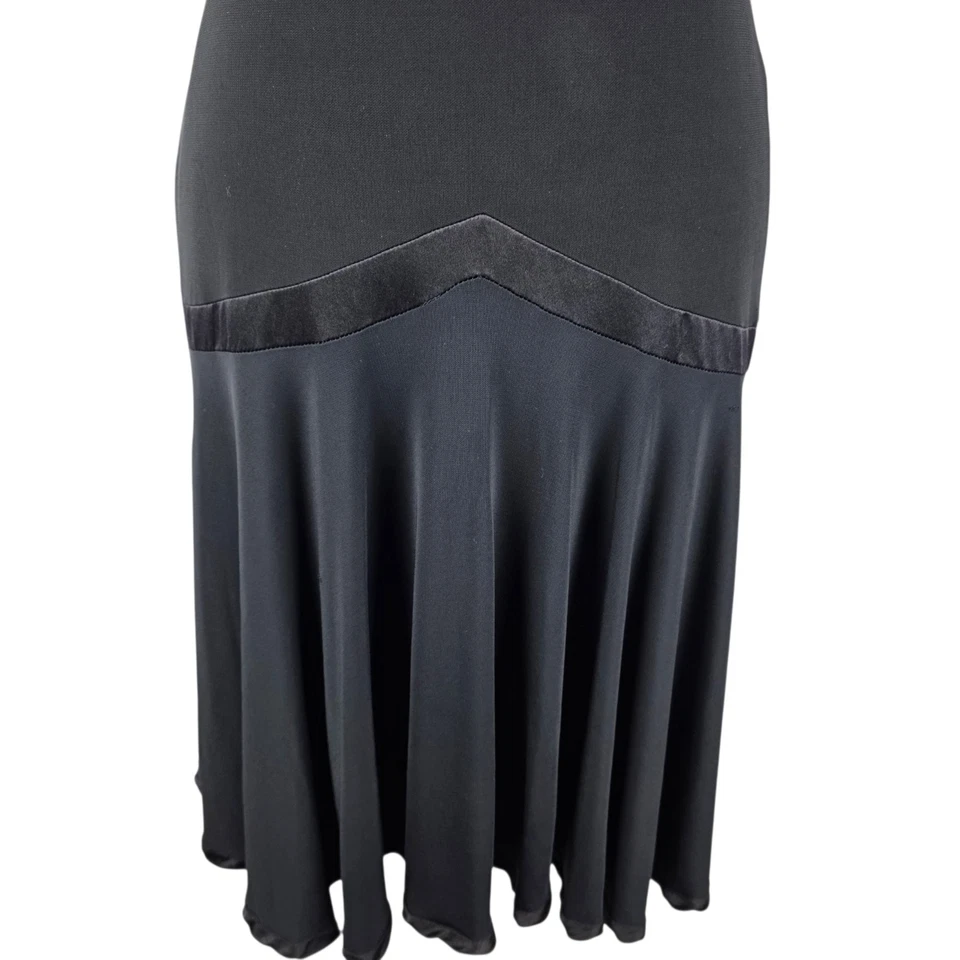 De Colección Bebe S Vestido Acampanado Corte Halter Negro Seda Retro Y2K Cóctel Capricho Foto 3 de 4