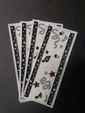 Creative Memories ~ Lot of Four Studio Stickers ~ 2" x 5"  Black And White Swirl