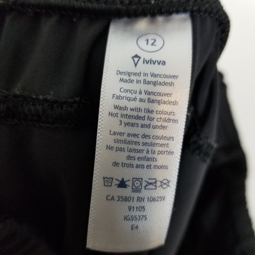 Ivivva Lululemon Girls Practice Lux Track Pants Size 12 Warm Up Black Pockets - Picture 6 of 7