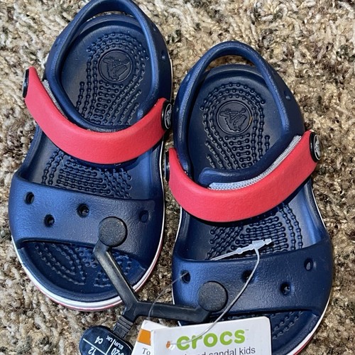 Crocs Crocband Kids Baby Sandal 12856-485 Navy/Red Size C4 NWT Size Infant 4 - Picture 3 of 7