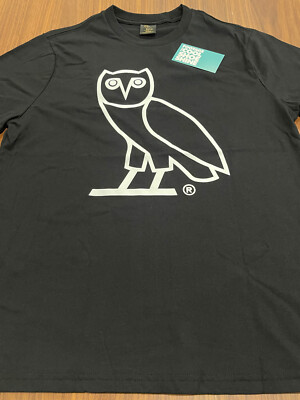 RARE OCTOBER'S VERY OWN OVO DRAKE WHITE OUTLINE OWL LOGO TEE RARE OCTOBER'S VERY OWN OVO DRAKE WHITE OUTLINE OWL LOGO TEE