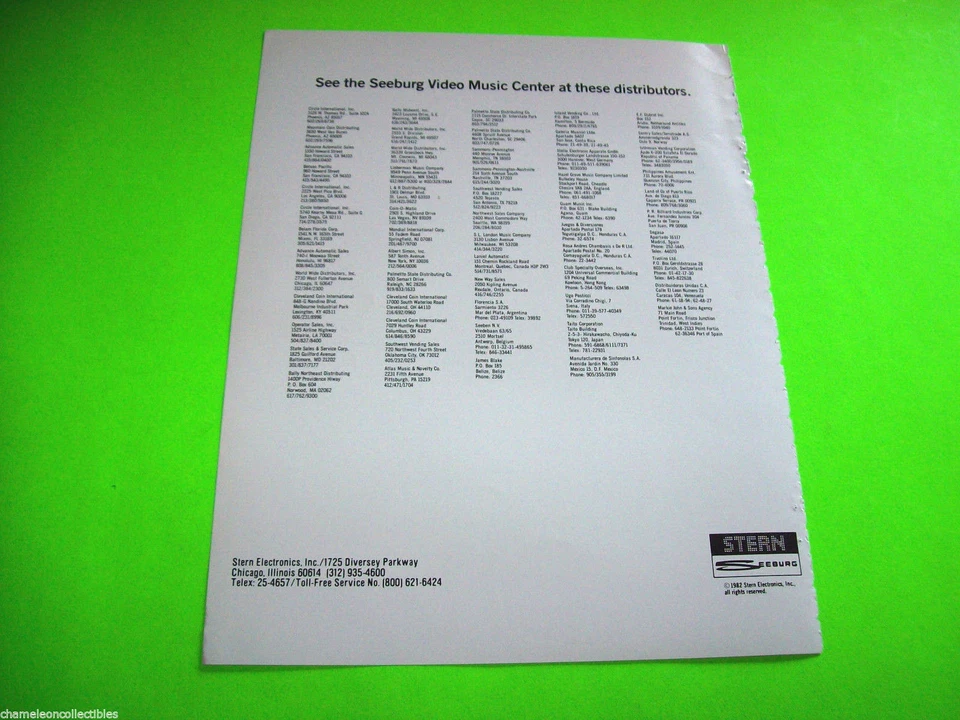 VMC VIDEO MUSIC CENTER SEEBURG 1981 ORIGINAL 1-Page JUKEBOX FLYER Vintage Retro  - Image 2 of 2