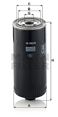 MANN-FILTER W 962/6 OIL FILTER FOR ASKAM DEUTZ-FAHR FENDT FIAT GÜLYÜZ KRAMER MA