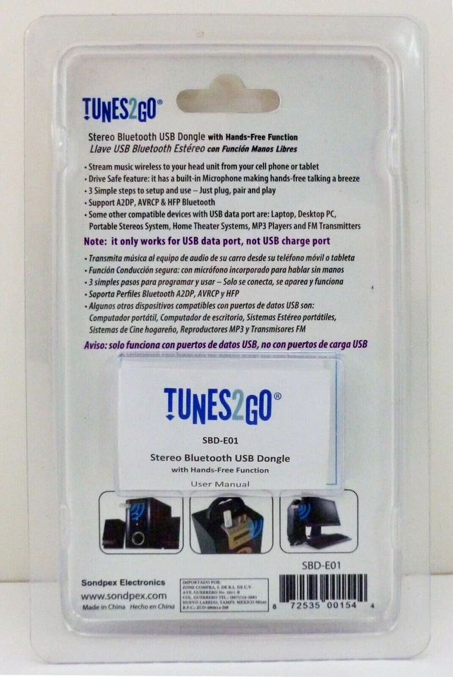 Sondpex Tunes2Go Stereo Bluetooth USB Dongle SBD-E01 - Image 3 of 3