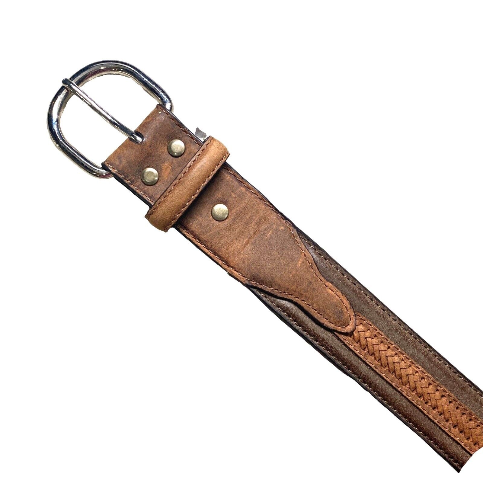 Nocona Belt Co. men's belt genuine leather patchw… - image 4