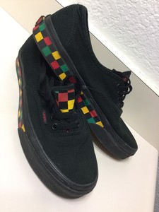 checkerboard rasta vans authentic mens shoes