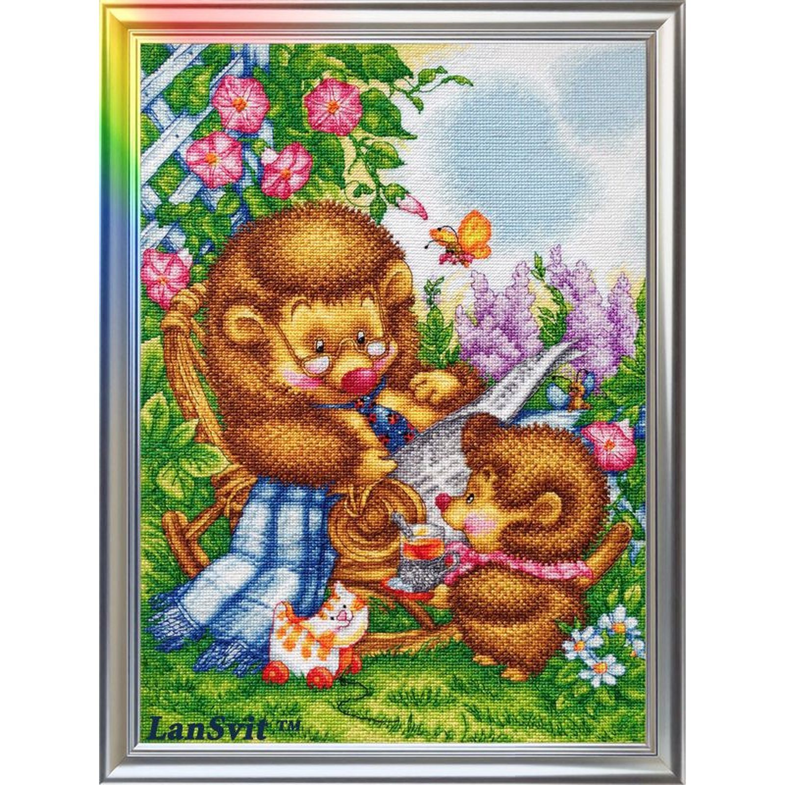 LanSvit D-010 point de croix compté avec toile Aida et fils triés pour broder sans erreur