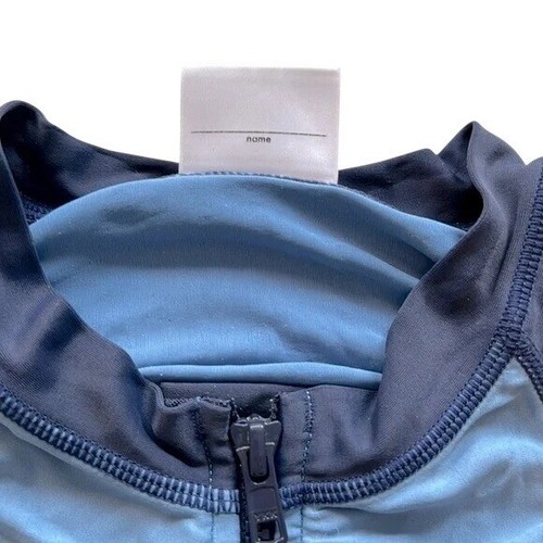 Hanna Andersson Boys Zip Rashguard Swim Shirt Size 130 (US 8) Blue Short Sleeves - Picture 5 of 8