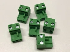 Set of 6 / 2 pole - 2 pin 7.62 mm Speaker Phoenix Contact Plug Terminal Block