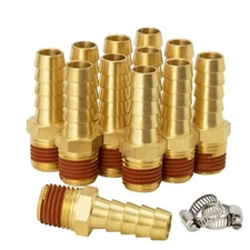 12-Pack Air Hose Fittings 3/8" Barb to 1/4" NPT Air Hose Repair Kit with Seal...