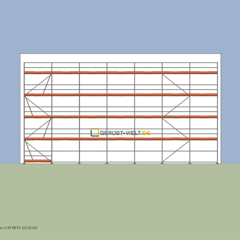 Fassadengerüst Paket Rux Super 65, 157,5 m², Feldlänge 2,5 m