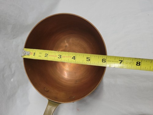 VINTAGE BAZAAR DE LA CUISINE NY/NY 6" SOLID COPPER POT BRASS HANDLE W/LID #5365 - Picture 21 of 23