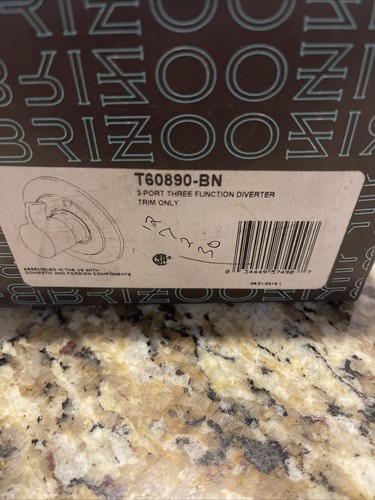Brizo T60890 BN 3 port Three Function Diverter New In Box Trim Only - Picture 2 of 6