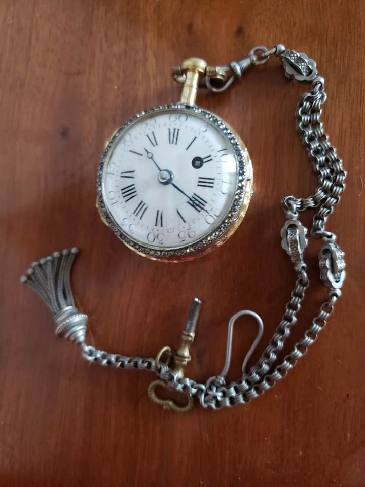 Swiss  SMALL Verge Fusee portrait enamel , serviced 1815 - Image 4 of 4