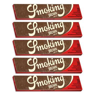 Smoking Brown Unbleached Rolling Papers King Size (110mm) - (5 Booklets)