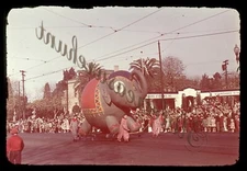 Parade Elephant Float Standard Gas Station 35mm Slide 1950s
