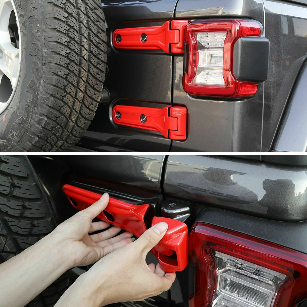 CheroCar Red Hinge Cover Trim Set – 16 Pieces For Jeep Wrangler JK 4Dr (2007-2017)