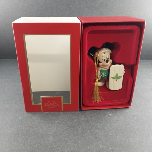 Lenox Adorno de Navidad Mickey Mouse Let it Snow Porcelana Nuevo en Caja - Imagen 5 de 7
