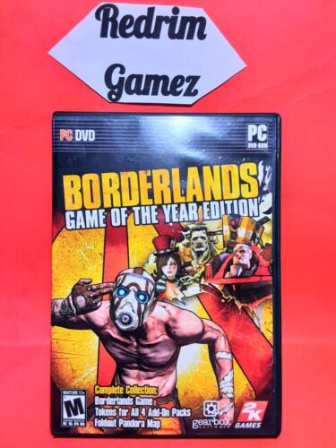 Borderlands GOTY ED COMPLETE w/Poster Windows PC CD-Rom Video Games Gearbox