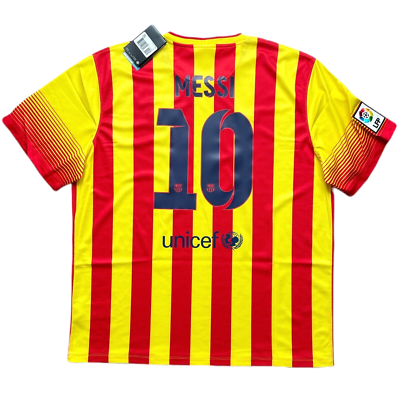 希少 13-14 FC BARCELONA away サッカー NIKE XL 2013/14 Barcelona Away Jersey #10 Messi 2XL Nike Soccer La Liga