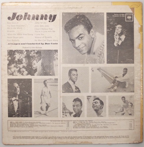 1963 Johnny Mathis Johnny Columbia lp 33 vinyl record CL 2044 - Picture 6 of 9