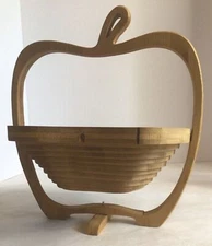 Bamboo Apple Cutting charcuterie Board Converts To Fruit Basket Bonnie & Pop